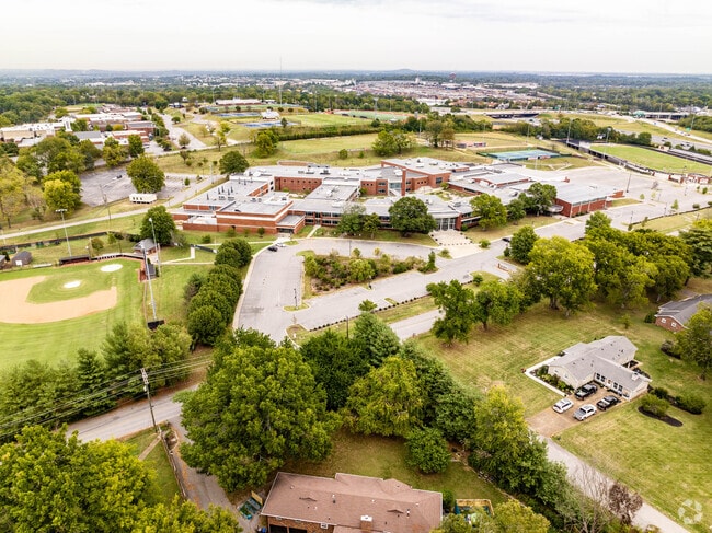 Aerial view of John Overton High School.