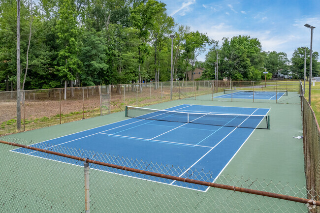 Practice tennis skills at John A Carusi Middle School in Cherry Hill, NJ.