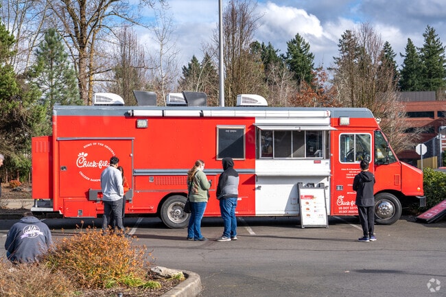 A Chick-Fil-A food truck can be found near the Costco parking lot in downtown Wilsonville.