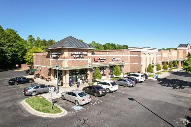 This Starbucks in the Shoppes at Davis Lake is a very popular spot for locals.