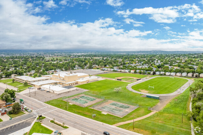 Overall campus view at Iver C. Ranum Middle School in Westminster, Colorado.