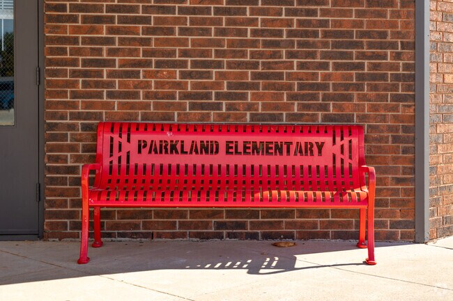 Students have a place to sit in front of Parkland Elementary.