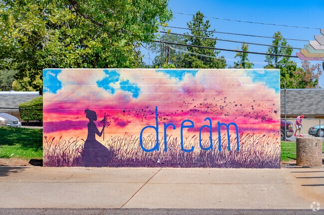 Unique mural on the wall ball court at Martin Luther King Jr. Park is beautiful.