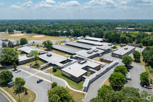 An aerial view of Brookland Middle School.