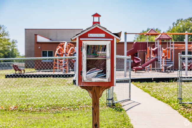 Strafford Elementary School campus includes a free small library.