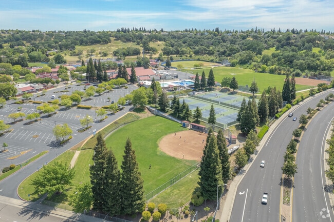 Overview of Rocklin High School Sports fields.