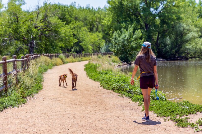 Twin Lakes Open Space has a dirt path that loops around both lakes.