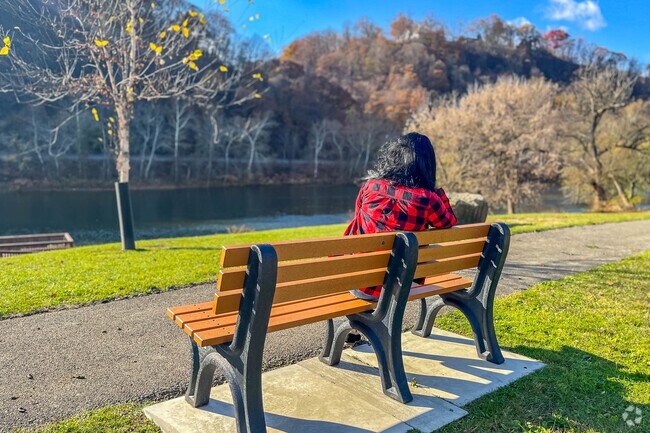 Residents take in the beautiful scenery at Big Rock Park in New Brighton.