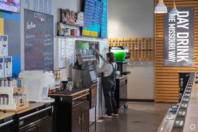 4 By 4 Brewing Company offers craft beers in a modern taproom.