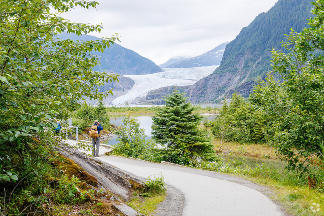 Juneau locals can take in the stunning sights and sounds at the Mendenhall Glacier park.