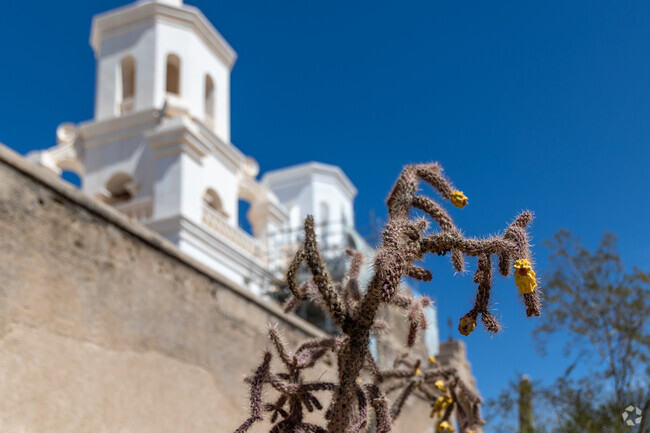 San Xavier del Bac Mission near Valencia West is known as the White Dove of the Desert.