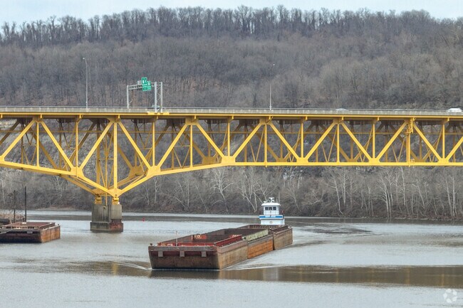 Enjoy watching the barges going down the Monongahela River.