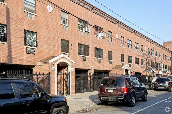 Some attached three-story homes line the streets of Melrose, Bronx.