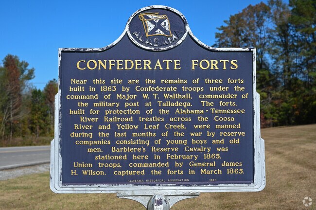 Wilsonville has remains of Confederate Forts that date back to the early 1800's.