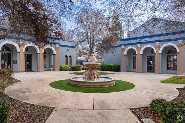 Students enter Exeter Union High School through this beautiful courtyard entrance.