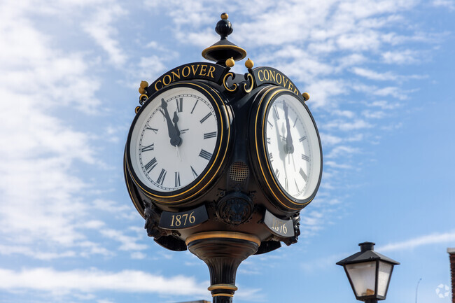 The clock is a staple of Downtown Conover.