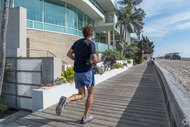 The boardwalk is a local feature favored by neighborhood walkers and runners alike.