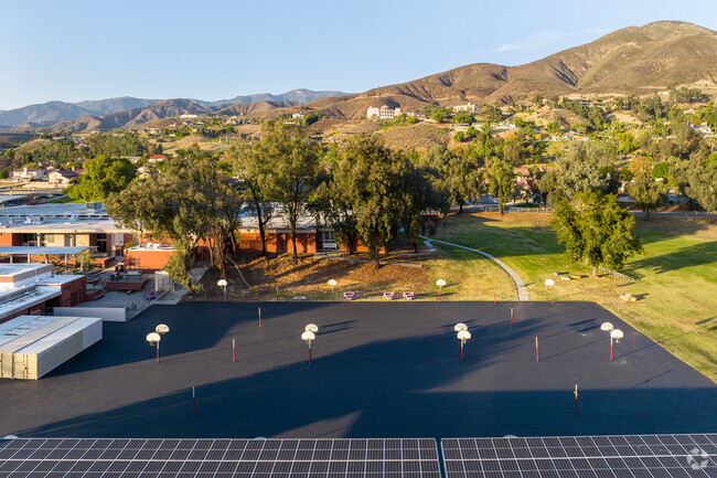 Budding athletes shoot hoops at Serrano Middle School's courts.