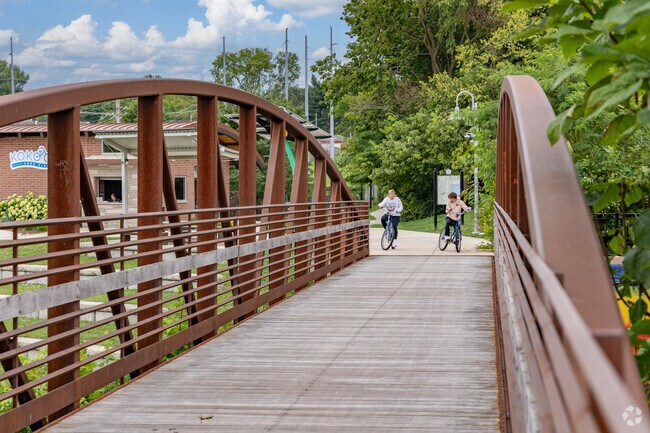 Enjoy a bike ride across the Wildcat Creek in Downtown Kokomo.
