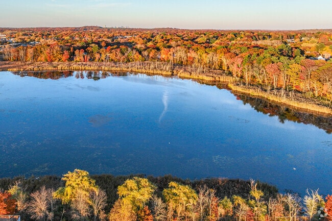 Filled to the brim with mature trees, Dedham Village in fall is a sight to behold.