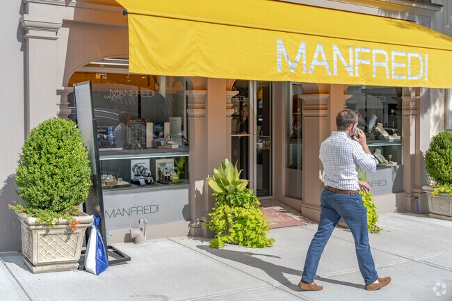 High end fashion and jewelry are common on Greenwich Ave near Indian Field.