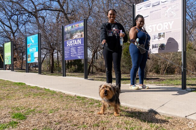 Residents of Westworth Village enjoy going to Airfield Falls for short strolls with their pets.