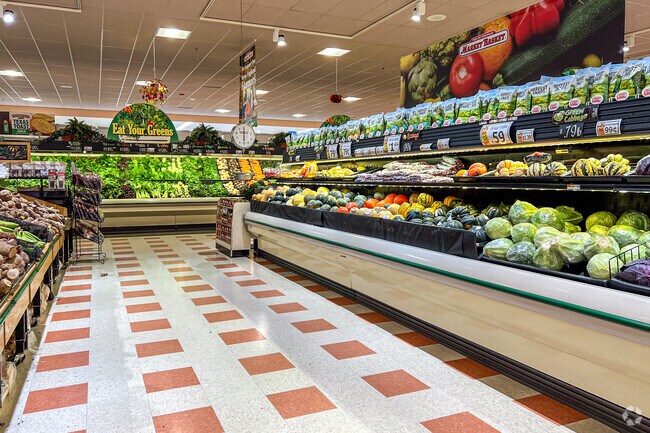 The Market Basket grocery store offers a beautiful selection of produce.