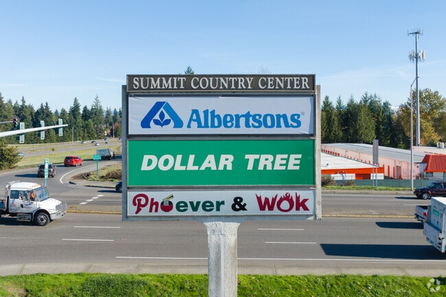 Summit Country Center near Clover Creek offers retail, dining, and services.