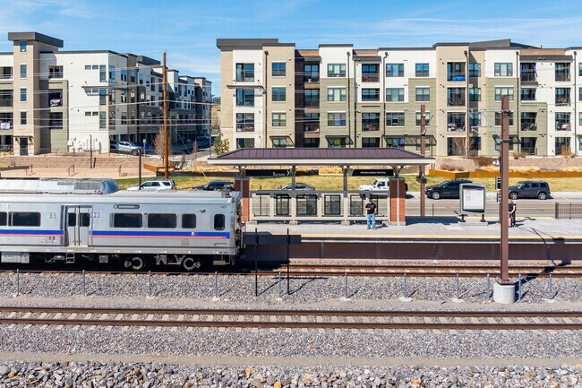 It’s 6 miles to the nearest light rail station, Arvada Ridge Station, from Cameo Estates.