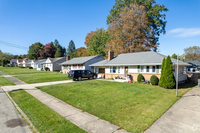 Residential homes with private lots sit near Mill Creek Park in Schenley, Youngstown.