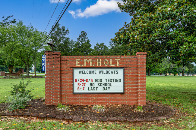 Edwin M. Holt Elementary School serves over 500 students in the Burlington area.