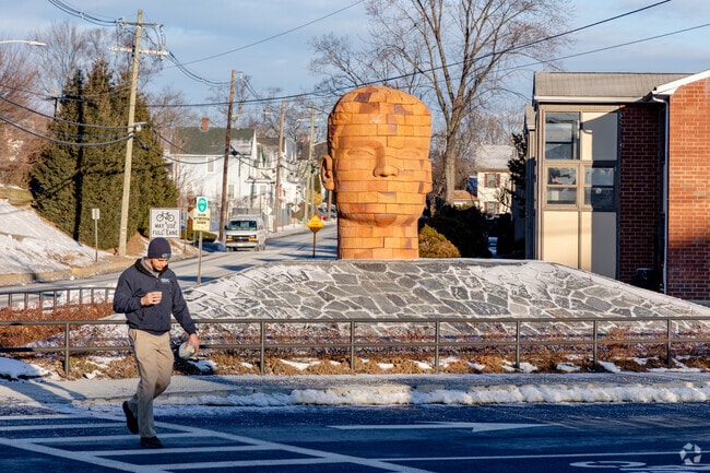 The brick face installation at Maple Ave and West St honors Haverstraw’s brickmaking heritage.