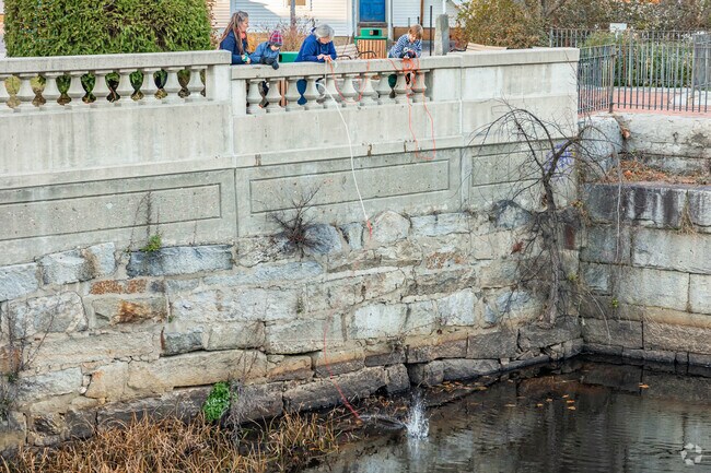 These Goffstown locals try their luck at magnet fishing in Rotary Park.