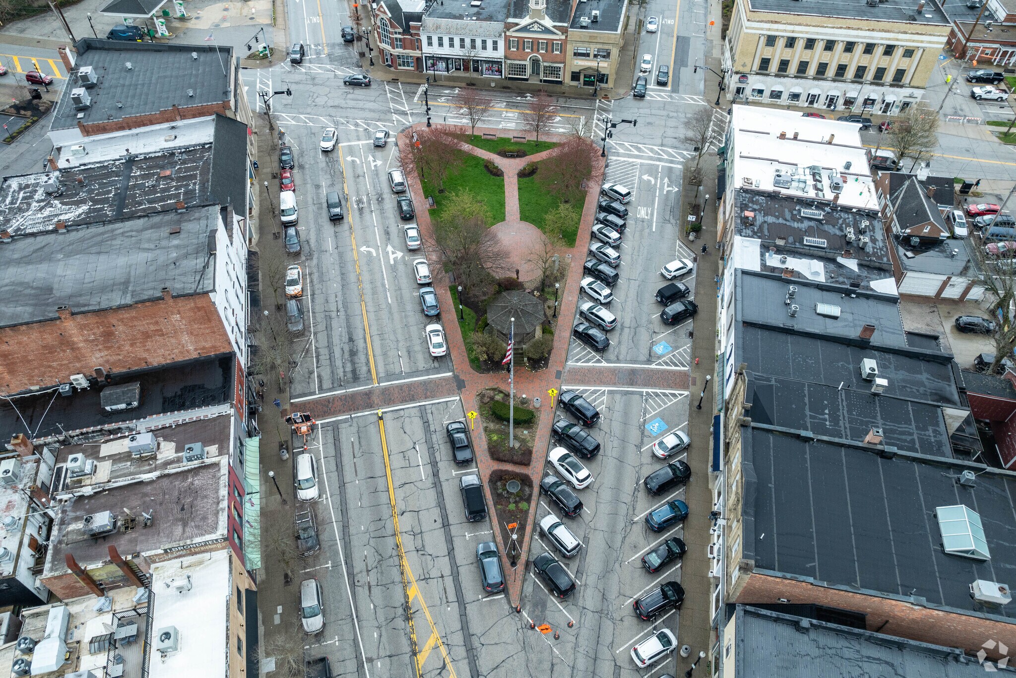 Seasonal events and gatherings take place at the Triangle in Chagrin Falls.