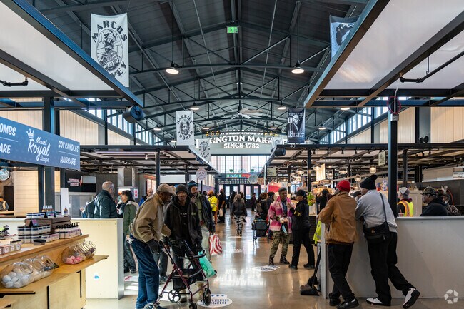 Lexington Market in Historic Downtown Baltimore features small businesses and food stalls.