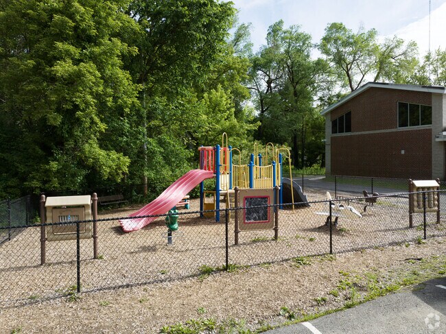 A playground set for kids to jump and play. A healthy way to start the day!