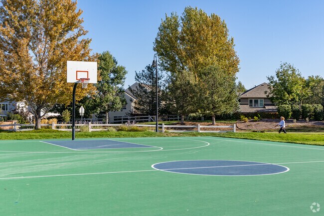 Shoot some hoops at the basketball court in Central Park in The Farm-Arapahoe.