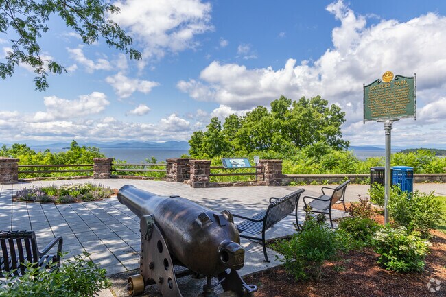 Battery Park in Burlington is a 14 acre historic park offering stunning views of Lake Champlain.