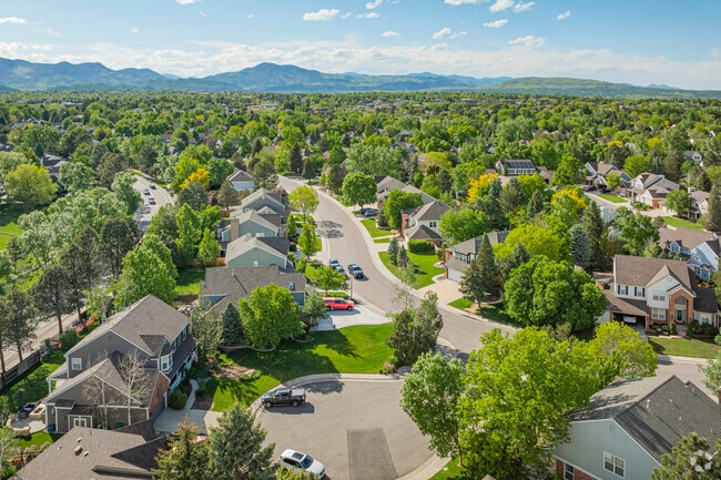 The backdrop of the foothills is a welcoming sight in Governor's Ranch, CO.