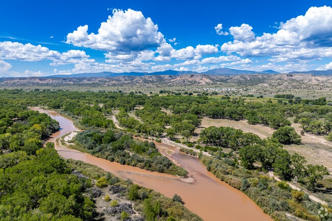 The Rio Grande flows through the valley in La Mesilla.