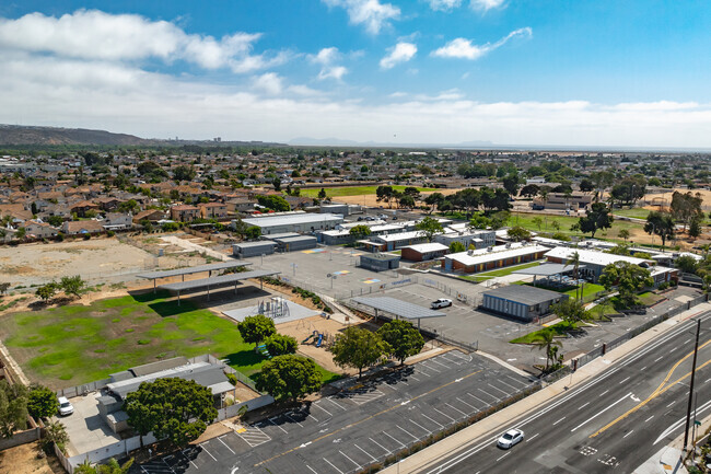 A view above the campus at Emory Elementary School in Nestor.