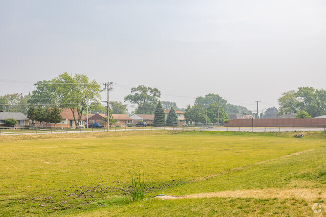 Edward J Tobin Elementary School has a large field for outdoor activities on beautiful days.