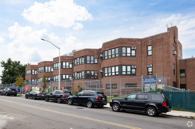 PS 329Q East Elmhurst Community School occupies a large part of a city block.