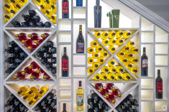A colorful section of wines from Enchantment Winery, which is locally owned and operated.