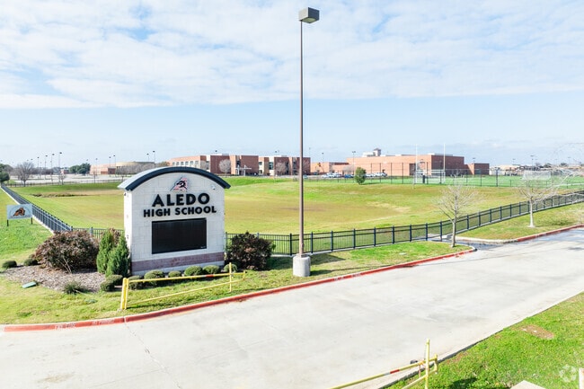 First impressions last at Aledo High School's welcoming entrance.