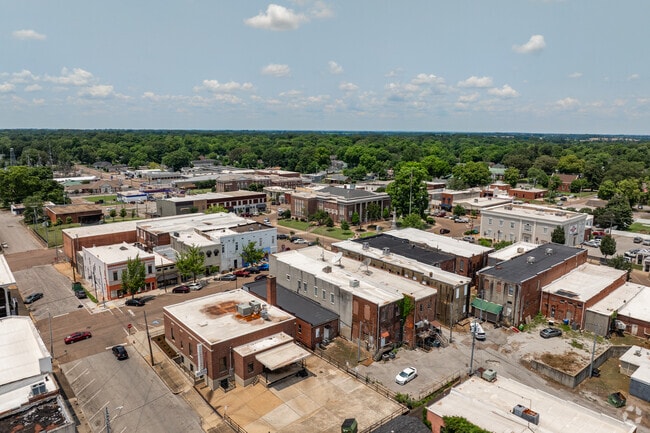 Brownsville's town square features family-owned shops and restaurants.
