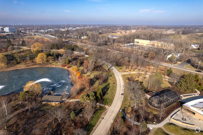The Chicago Botanic Garden in Glencoe is a 385-acre garden with gardens and natural habitats.