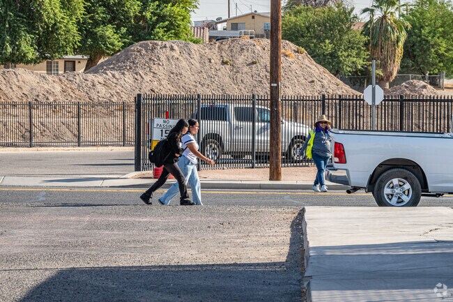 Locals still have to walk to and from school even during record heat waves in Yuma, Arizona.