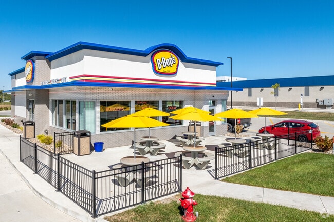 B-Bops is a local burger chain that serves up classic burgers, fries, and shakes.