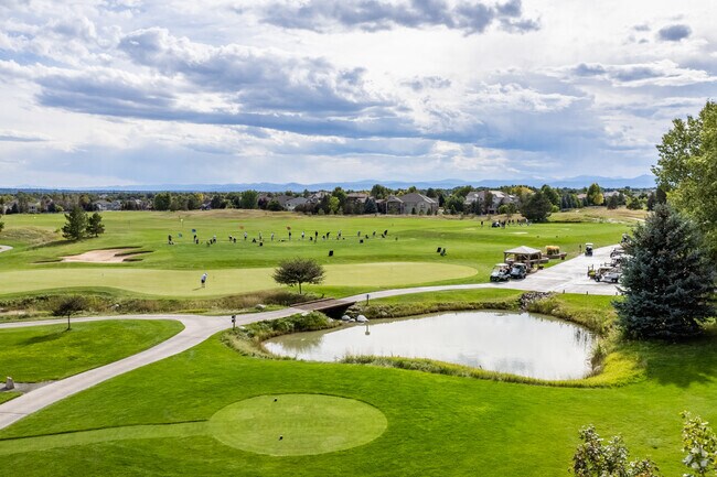 Tee-off at Broadlands Golf Course in Broomfield, Colorado.
